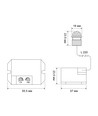 Détecteur de mouvement et de lumière PIR 800W - IP65, capteur encastré
