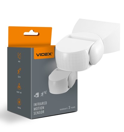 Détecteur de mouvement et de lumière PIR 1200W - IP65, blanc