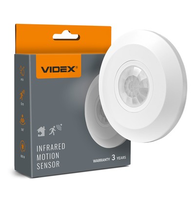 Détecteur de mouvement et de lumière PIR, 800W - Blanc, capteur encastré