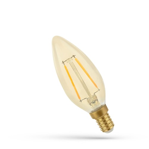 Ampoule LED E14 5W - C35, filament, verre ambré, extra chaud