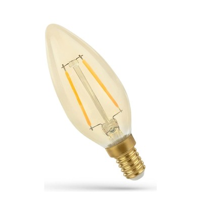 Ampoule LED E14 5W - C35, filament, verre ambré, extra chaud