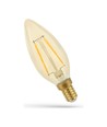 Ampoule LED E14 5W - C35, filament, verre ambré, extra chaud