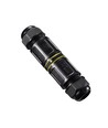 Boîte de dérivation ronde noire, 5 pôles - IP68 étanche, pour raccordement de câbles, Ø4-14mm