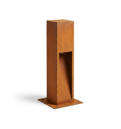 Borne lumineuse Corten - 50cm, 12W, IP65 extérieur, source incluse