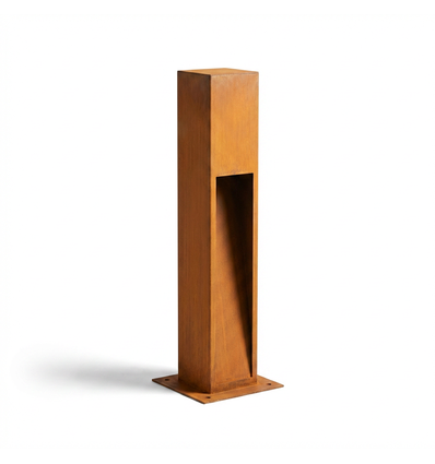 Borne lumineuse Corten - 70 cm, 12W, IP65 extérieur, source incluse