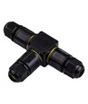 Boîte de dérivation en T noire, 3 fils - IP68 étanche, pour raccordement, câble Ø4-8mm