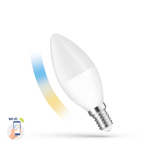 Ampoule LED Smart Home E14 5W - C38, Tuya/Smart Life, fonctionne avec Google Home, Alexa et smartphones