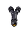 Boîte de dérivation en Y noire, 5 fils - IP68 étanche, pour raccordement, câble Ø8-12mm