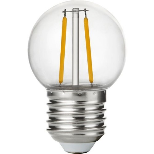 Ampoule LED E27 1,5W G45 - Filament, incassable, plastique clair, 2700K