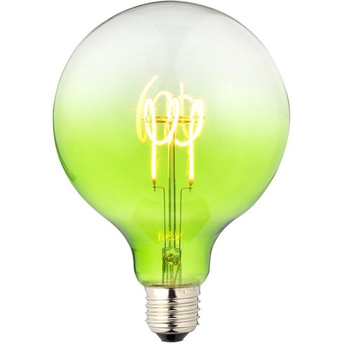 Ampoule LED filament E27 4W dimmable - G125, Flex Globe, Vert, 140lm