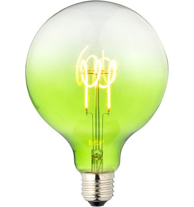 Ampoule LED filament E27 4W dimmable - G125, Flex Globe, Vert, 140lm