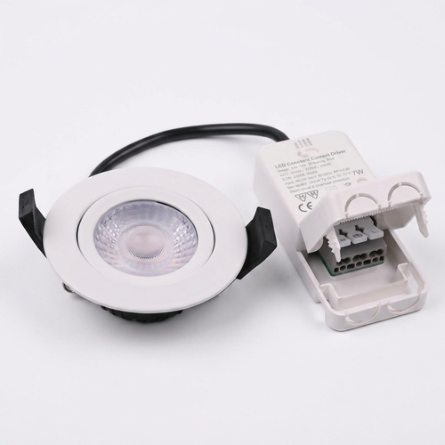 Spot encastrable 7W RA96, DimToWarm+CCT, Dimmable - Trou: Ø6,8 cm, Dim: Ø8,3 cm, Bord blanc