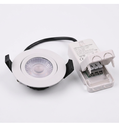 Spot encastrable 7W RA96, DimToWarm+CCT, Dimmable - Trou: Ø6,8 cm, Dim: Ø8,3 cm, Bord blanc