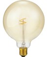 Ampoule E27 4,2W Slim Flex Filament G125 - 470lm, dimmable, 2200K, verre doré