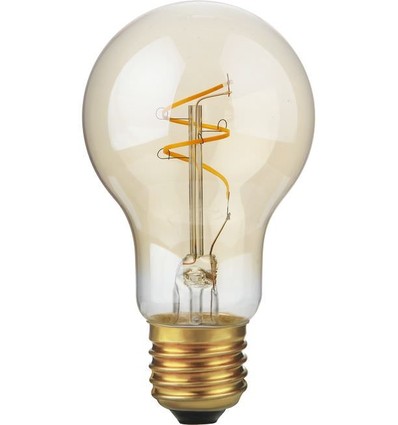 Ampoule LED E27 4,2W Slim Flex Filament dimmable - 470lm, A60, 2200K, Finition dorée