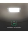 Dalle LED carrée encastrable 12W - CCT, Backlit, puce CREE, garantie 6 ans