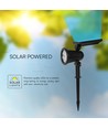 Spot solaire de jardin 1,54W avec piquet - 5,5V, IP54, 3000K, batterie 2200mAh