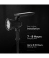 Spot solaire de jardin 1,54W avec piquet - 5,5V, IP54, 3000K, batterie 2200mAh
