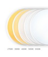 Plafonnier LED 30W avec détecteur - 5CCT, bord blanc, capteur de mouvement intégré