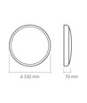 Plafonnier LED 30W avec détecteur - 5CCT, bord blanc, capteur de mouvement intégré