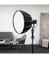 Softbox avec grille, Ø65cm - Pour projecteur 200W/300W, noir