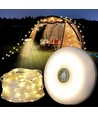 Lampe de camping avec guirlande 10m - rechargeable, IP64, blanc