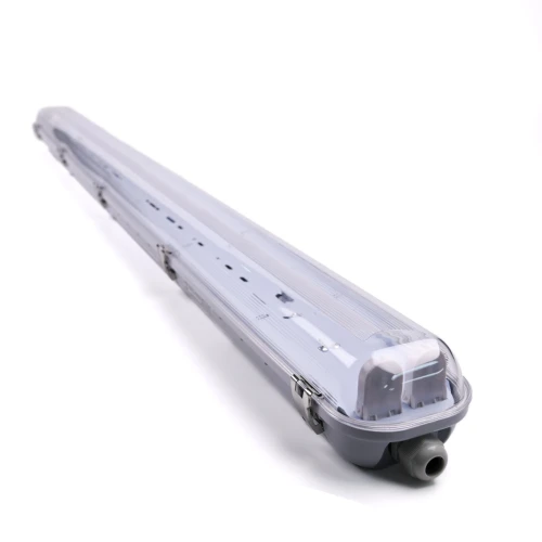 Réglette Industrielle 120cm - Pour 2x tubes LED T8 120cm, IP65 étanche, câblage traversant