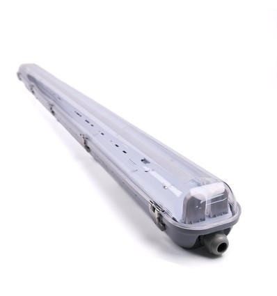 Réglette Industrielle 120cm - Pour 2x tubes LED T8 120cm, IP65 étanche, câblage traversant
