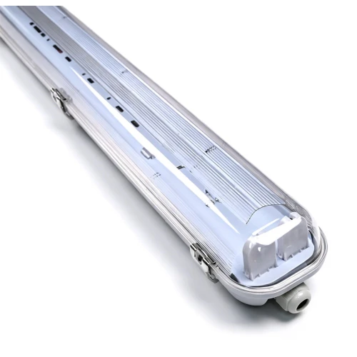 Réglette industrielle 150cm - Pour 2x tubes LED T8 150cm, IP65 étanche, câblage traversant