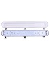 Réglette industrielle 60cm - Pour 2x tubes LED T8 60cm, IP65 étanche, câblage traversant
