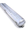 Réglette industrielle 60cm - Pour 2x tubes LED T8 60cm, IP65 étanche, câblage traversant