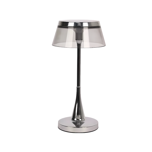 Lampe de table LED rechargeable - Argent, tactile dimmable, CCT, IP54