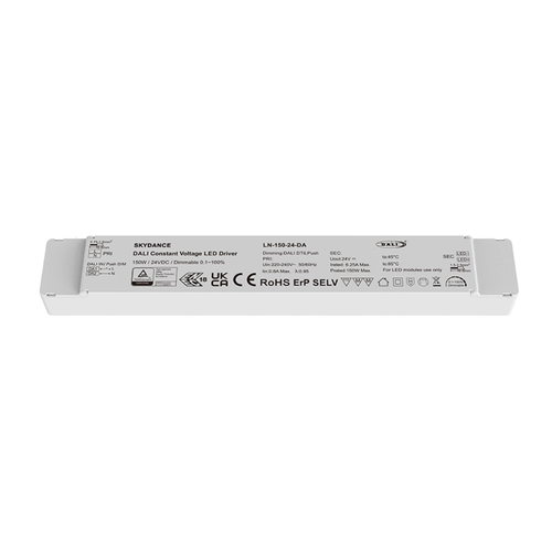 Alimentation dimmable 150W / 24V DC - 6.25A, IP20, DALI2 + push dim, sans scintillement