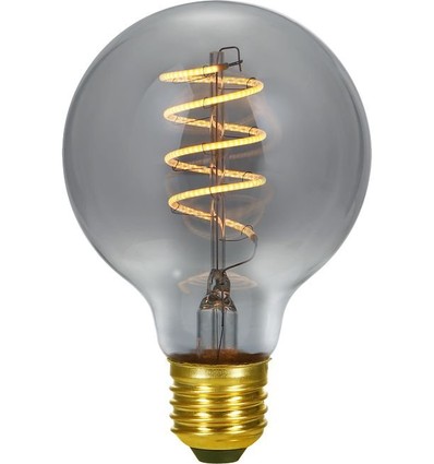 Ampoule LED filament E27 4W dimmable - G80, Flex Globe, 2200K, verre fumé