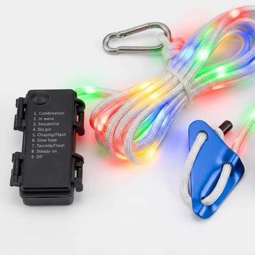 Corde blanche 3m avec lumière RGB - Avec mousqueton, charge max. 80kg