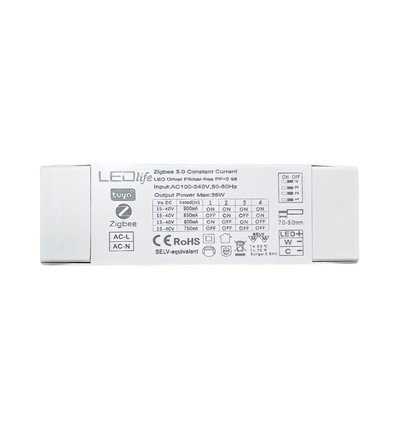 Driver CCT 36W / 750-900mA pour panneau LED - 15-40V, Zigbee, compatible Hue, CCT réglable