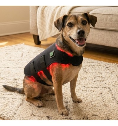 Gilet de luminothérapie pour chien et chat - infrarouge, avec batterie, 52x30 cm