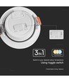 Pack de 10 spots LED encastrables 7W Ø8,8cm - Trou: Ø6,8 cm, CCT - 3 couleurs