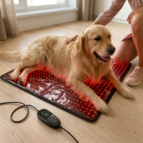 Tapis de luminothérapie pour chien et chat - rouge et proche infrarouge, 60x60 cm, 60W