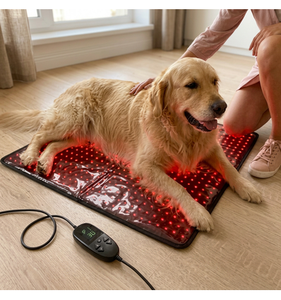Tapis de luminothérapie pour chien et chat - rouge et proche infrarouge, 60x60 cm, 60W