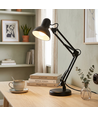 Lampe Architecte Classique Noire - Incl. pied et pince de table, Douille E27, Sans source lumineuse