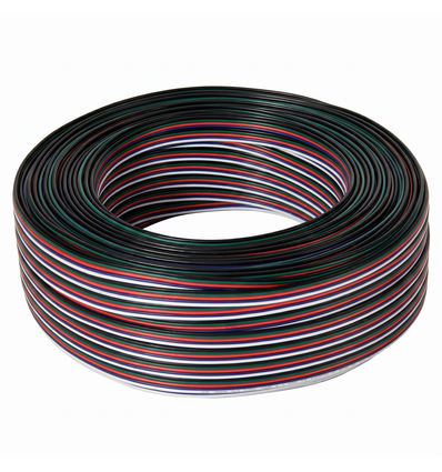 Câble RGBW 100m - 5x0,35mm², 12V-24V, pour ruban LED