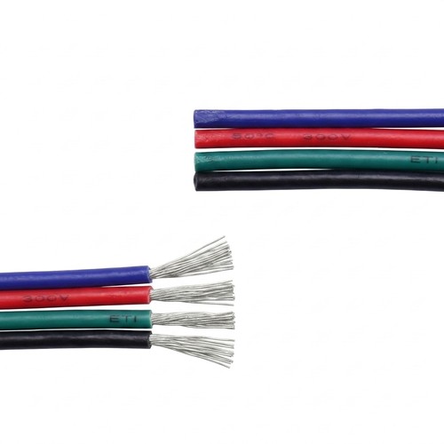 Câble RGB 20m - 4x0,35mm², 12V-24V, pour ruban LED