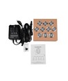 Lot de 10 spots encastrables sol avec minuterie/capteur - 0,5W, rond, inox, avec alimentation