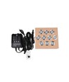 Lot de 10 spots encastrables sol avec minuterie/capteur - 0,5W, rond, inox, avec alimentation