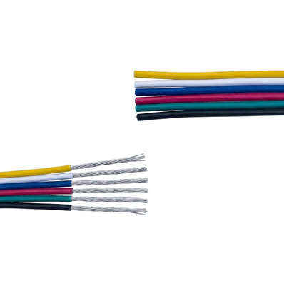 Câble 20 m RGB+CCT pour ruban LED - 6×0,35 mm², 12/24V