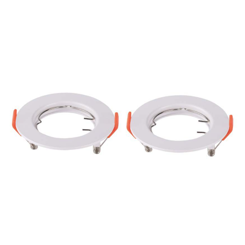 Pack de 2 kits Downlight MR16/GU10 - Sans source lumineuse, Blanc brillant, Trou: Ø6,3 cm, Dim: Ø8 cm