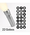 Lampe photo LED 10W portative - Éclairage photo multicolore avec 22 motifs Gobo / effets