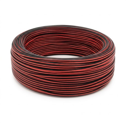 100m Câble 1,2mm² rouge/noir - 2 fils (16AWG), 12V-24V, pour ruban LED