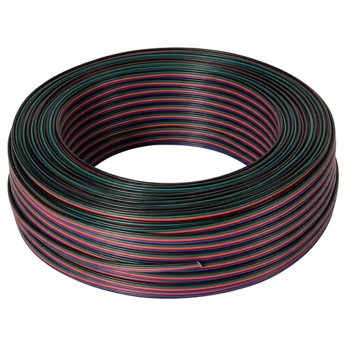 100m Câble RGB 1,2mm² - 4 fils (16AWG), 12V-24V pour ruban LED